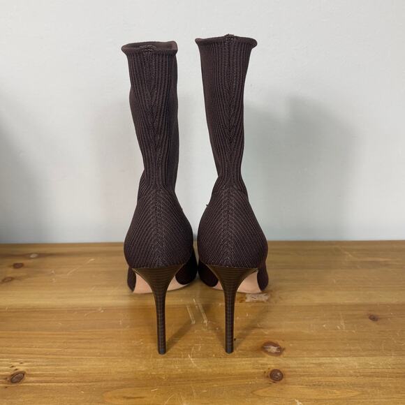 New Veronica Beard Lisa Knit Stiletto Booties in Espresso Women's Size 9 - Picture 6 of 9